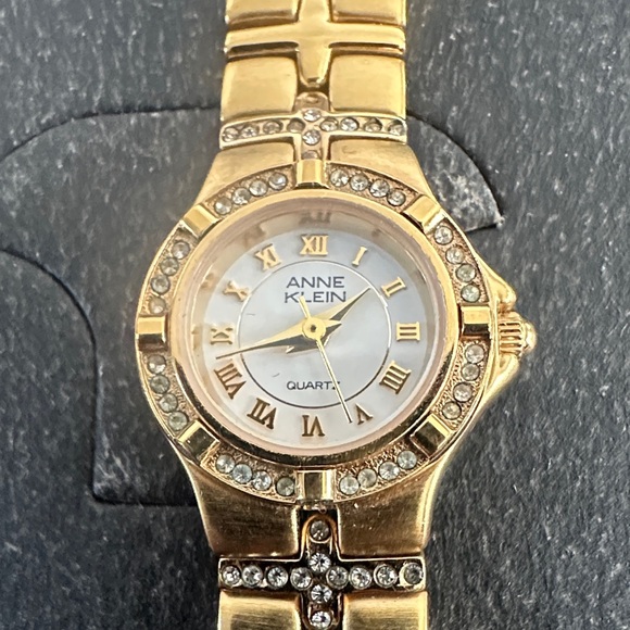 Anne Klein Gold Watch with Crystal Detailing